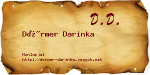 Dörmer Darinka névjegykártya